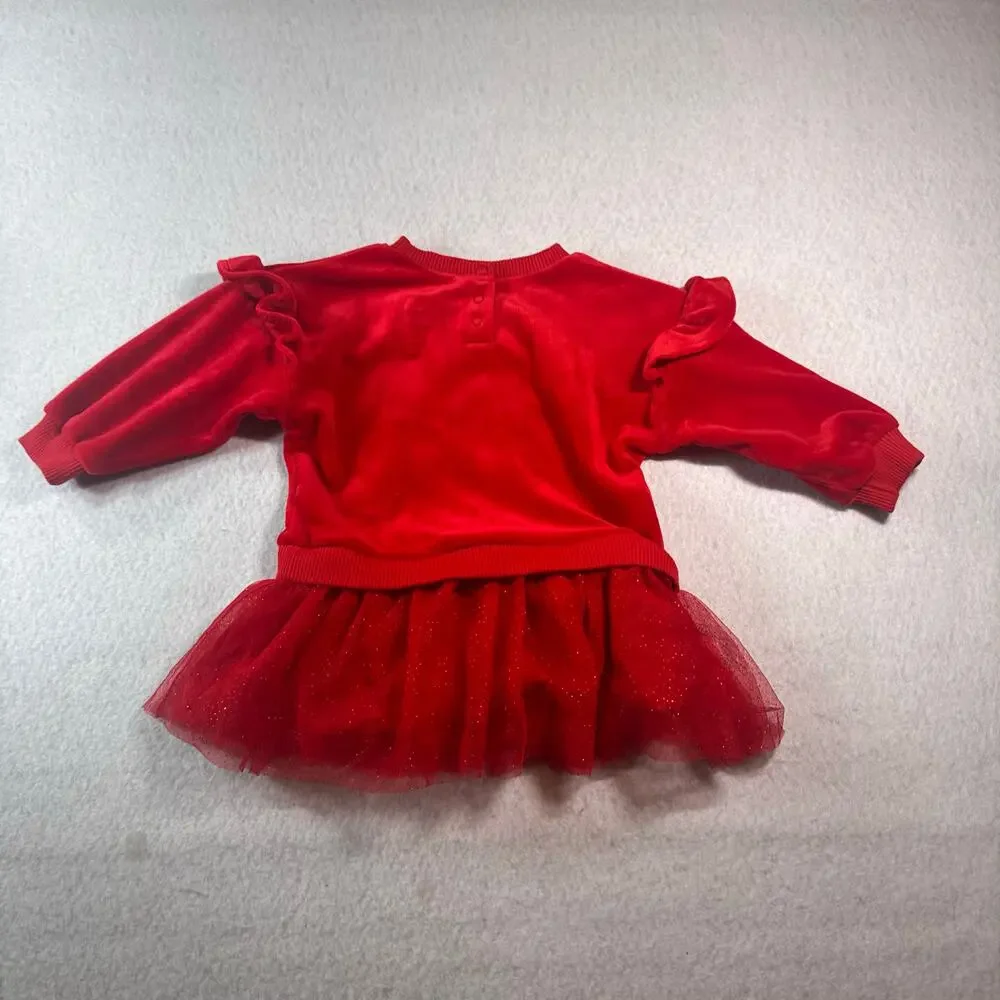 12M Disney Baby Minnie Mouse Outfit Long sleeve with built in tutu like skirt
